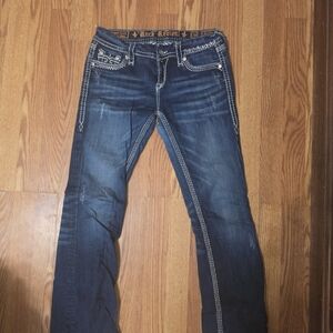 Rock Revival Women's Dark Indigo Boot Cut Jeans with Contrast Stitching